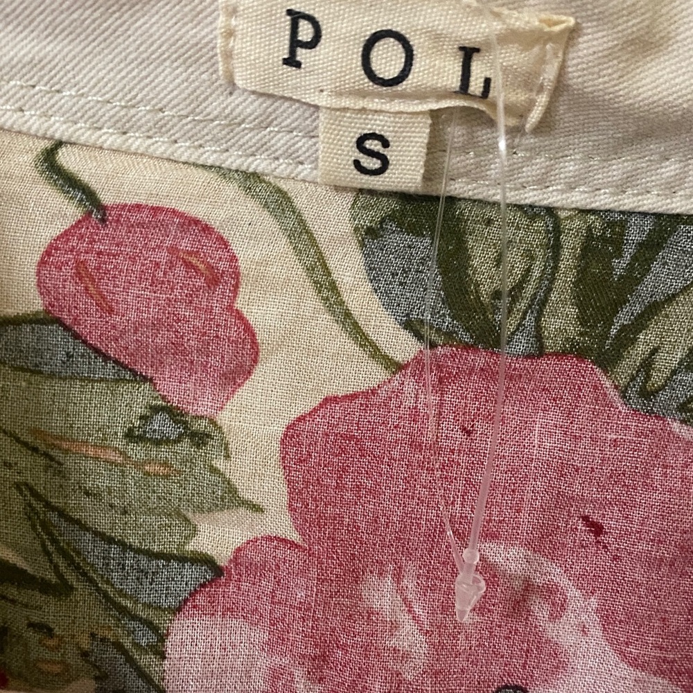 POL Patchwork Floral & Stripe Button-Front Jacket… - image 2